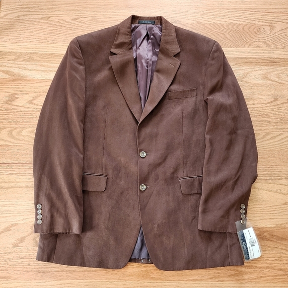 Chaps Suits & Blazers Nwt Chaps Mens Blazer Suit Jacket Faux Suede